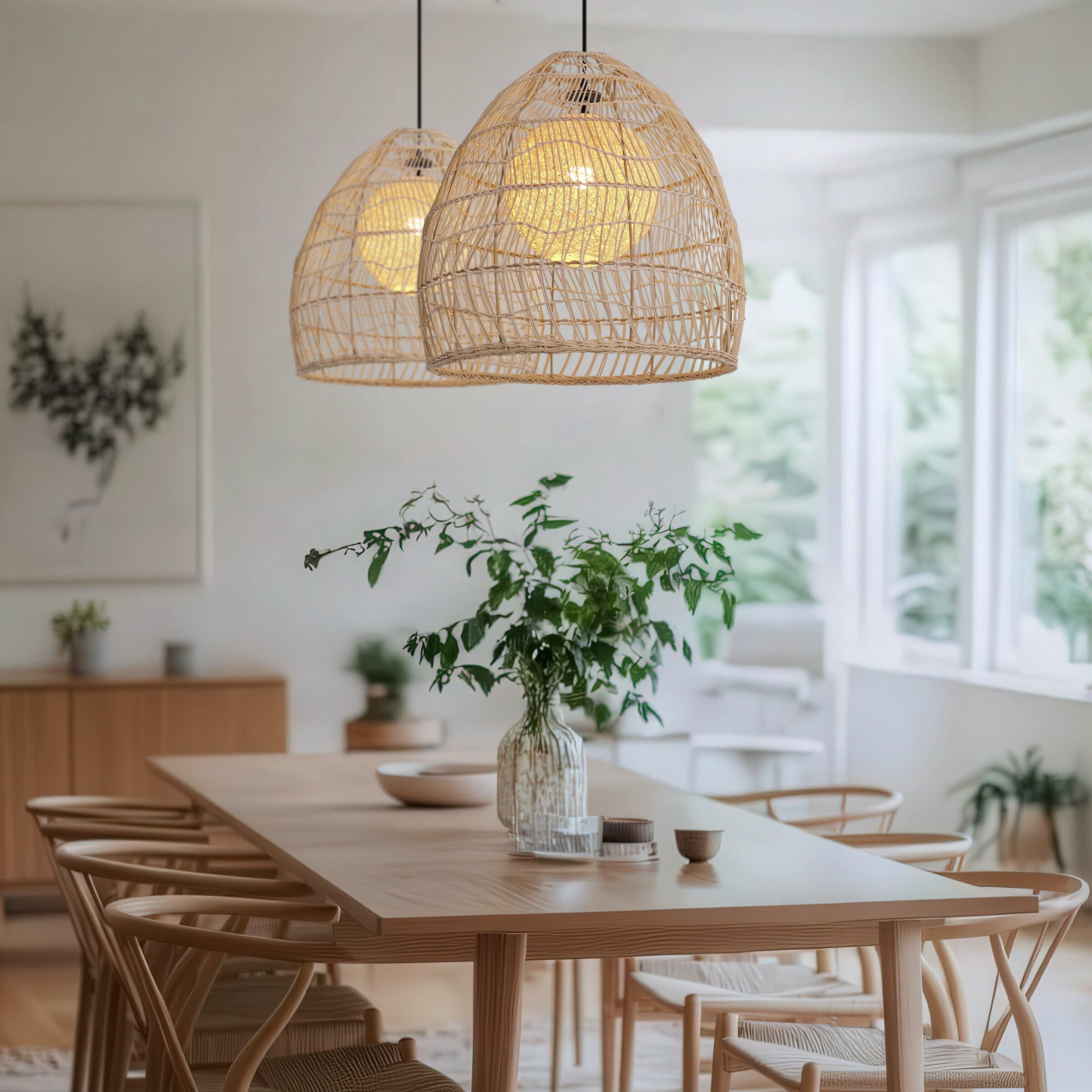 Lightsin Rattan Art Pendant Light Hanging Decor Rustic Style(Version A) Lightsin UK 
