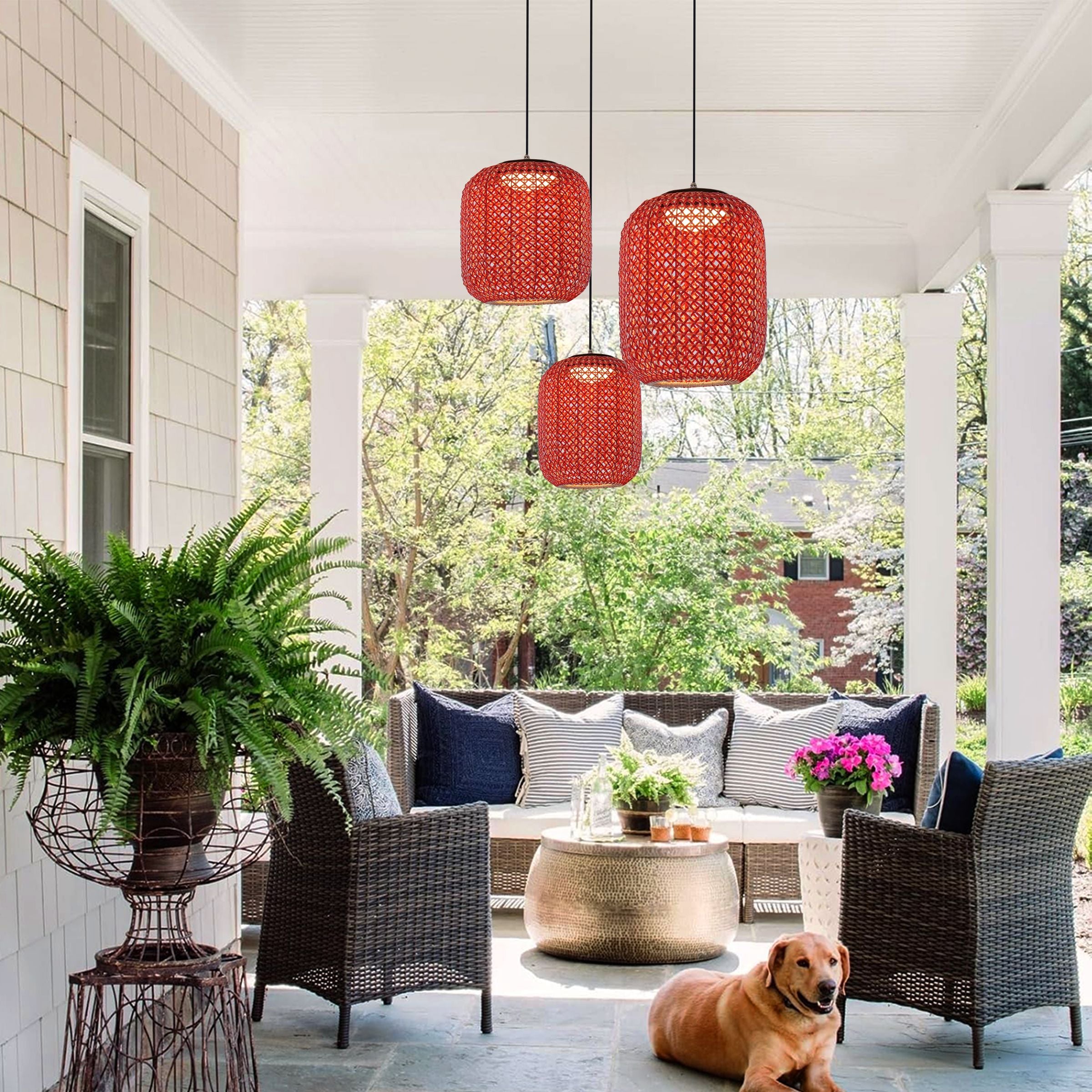 Lightsin Designer High-End Handwoven Multi-Light Outdoor Pendant Light Lightsin UK 