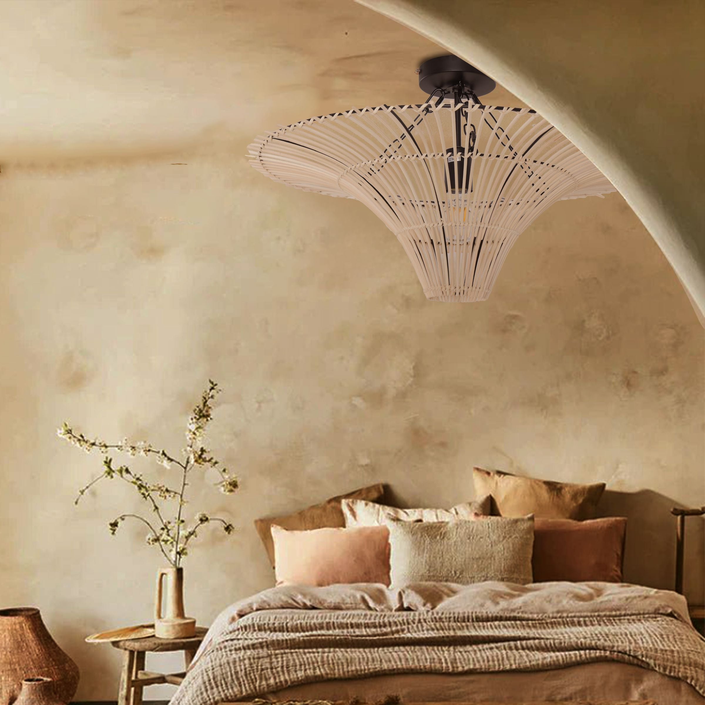 Lightsin Flying Saucer-Shaped LED Rattan Pendant Light Lightsin UK 