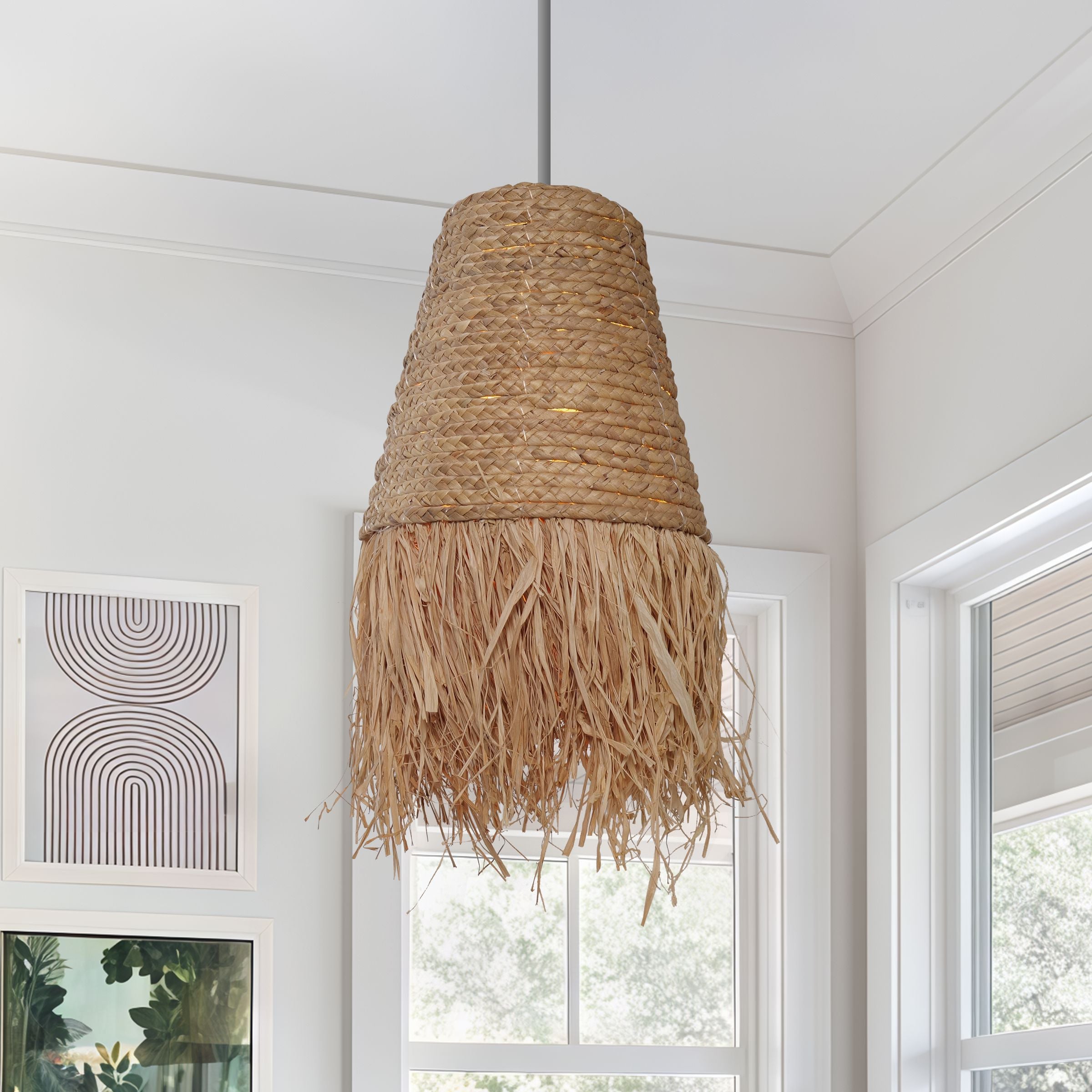 Lightsin Zen Wabi-Sabi Woven Pendant Light with Natural Grass Texture Lightsin UK 1 unit 