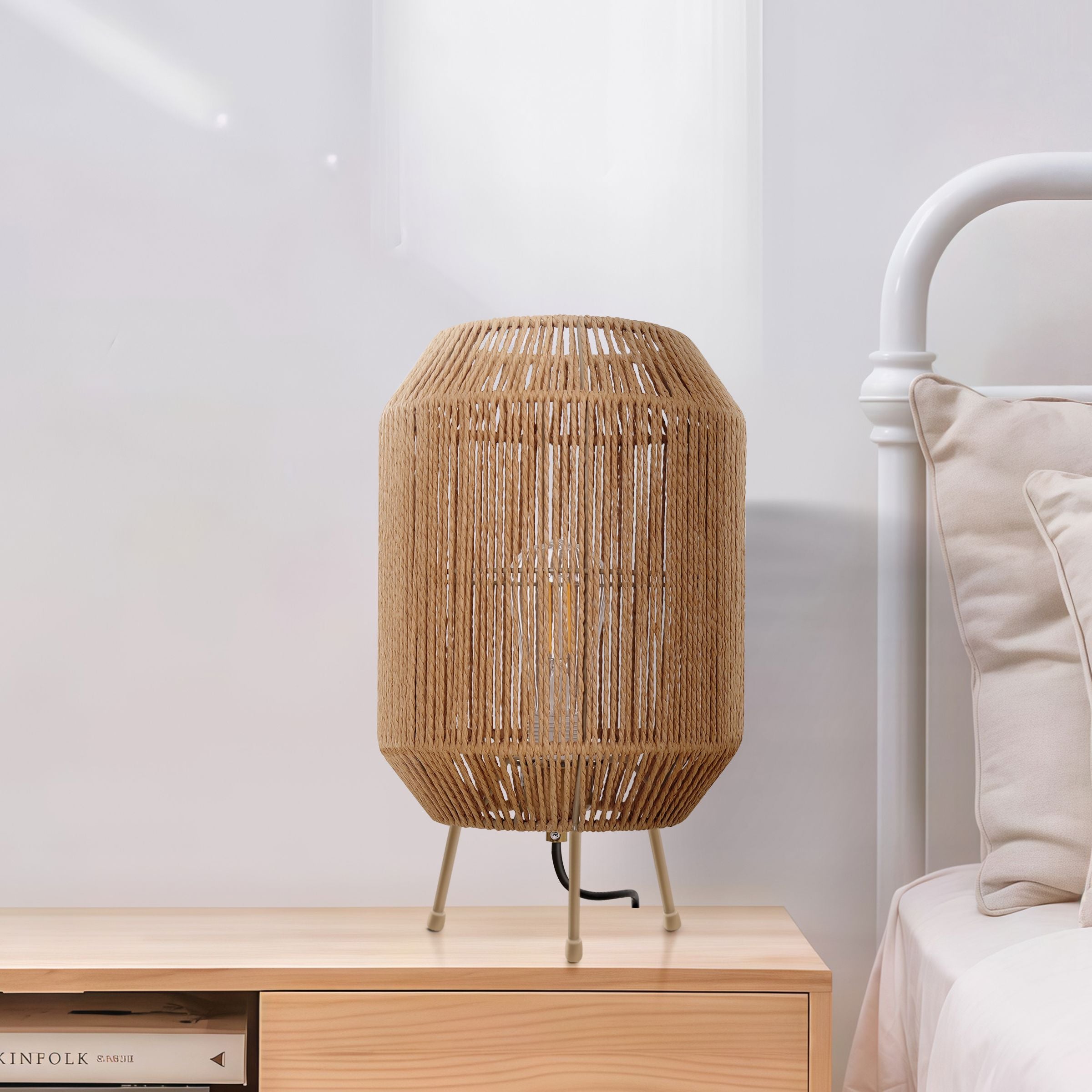 Lightsin Handcrafted Paper Rope Table Lamp Perfect for Living Rooms Lightsin UK 1 unit 