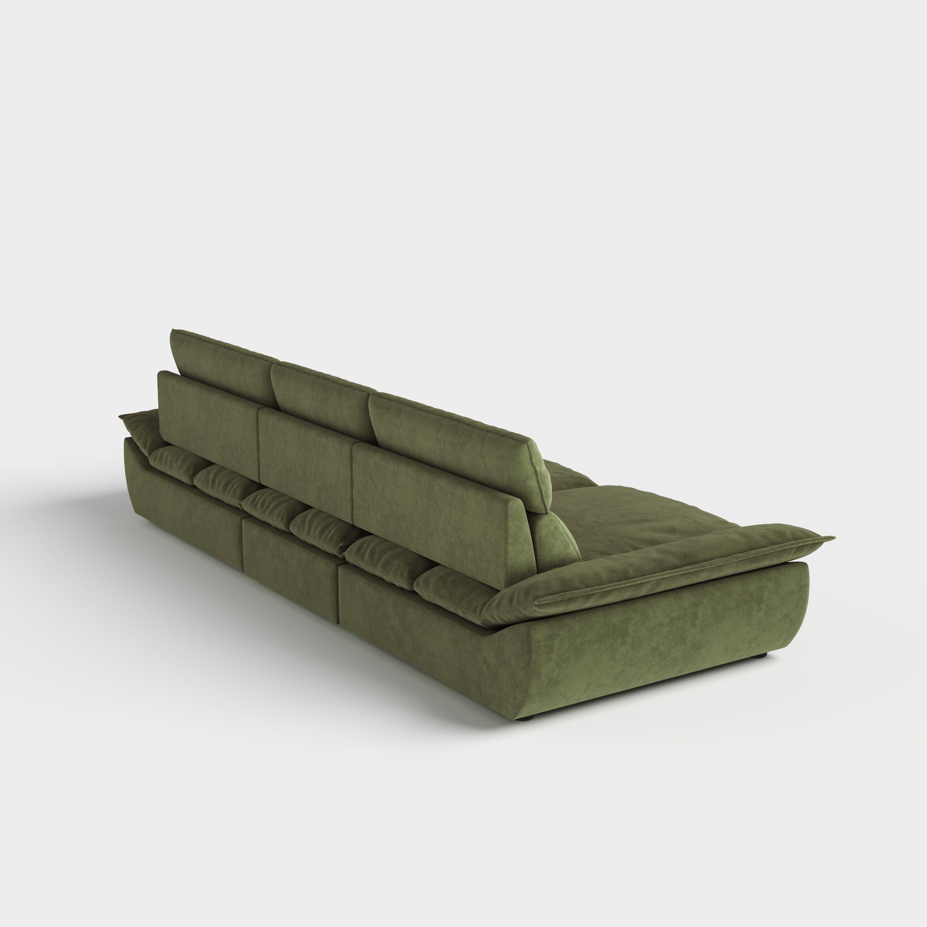 Cottonfy Adjustable Backrest Sailboat Corduroy Sofa Green Cottonfy UK 