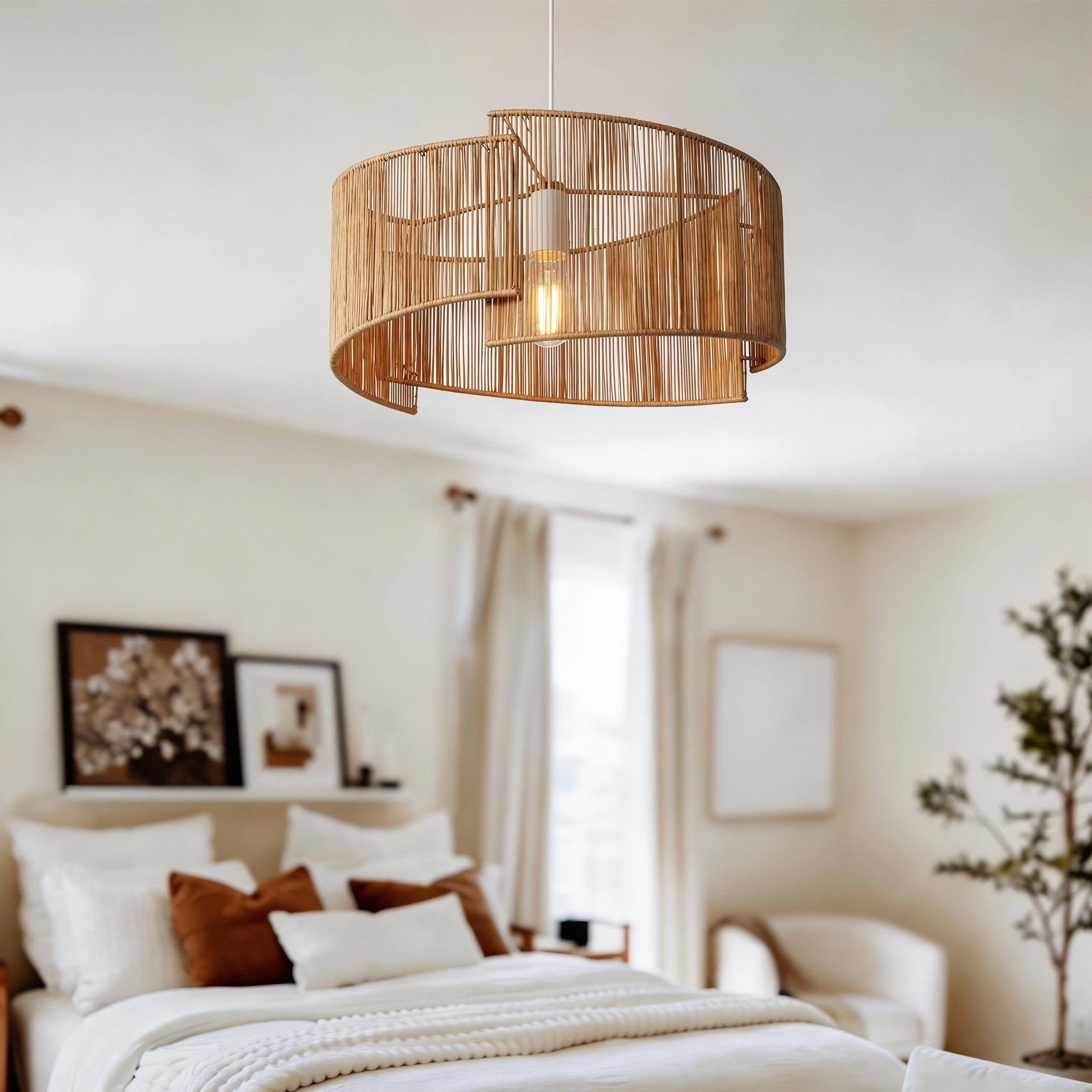Lightsin Twist Handwoven Paper Rope Pendant Light for Cozy Living Spaces Lightsin UK 