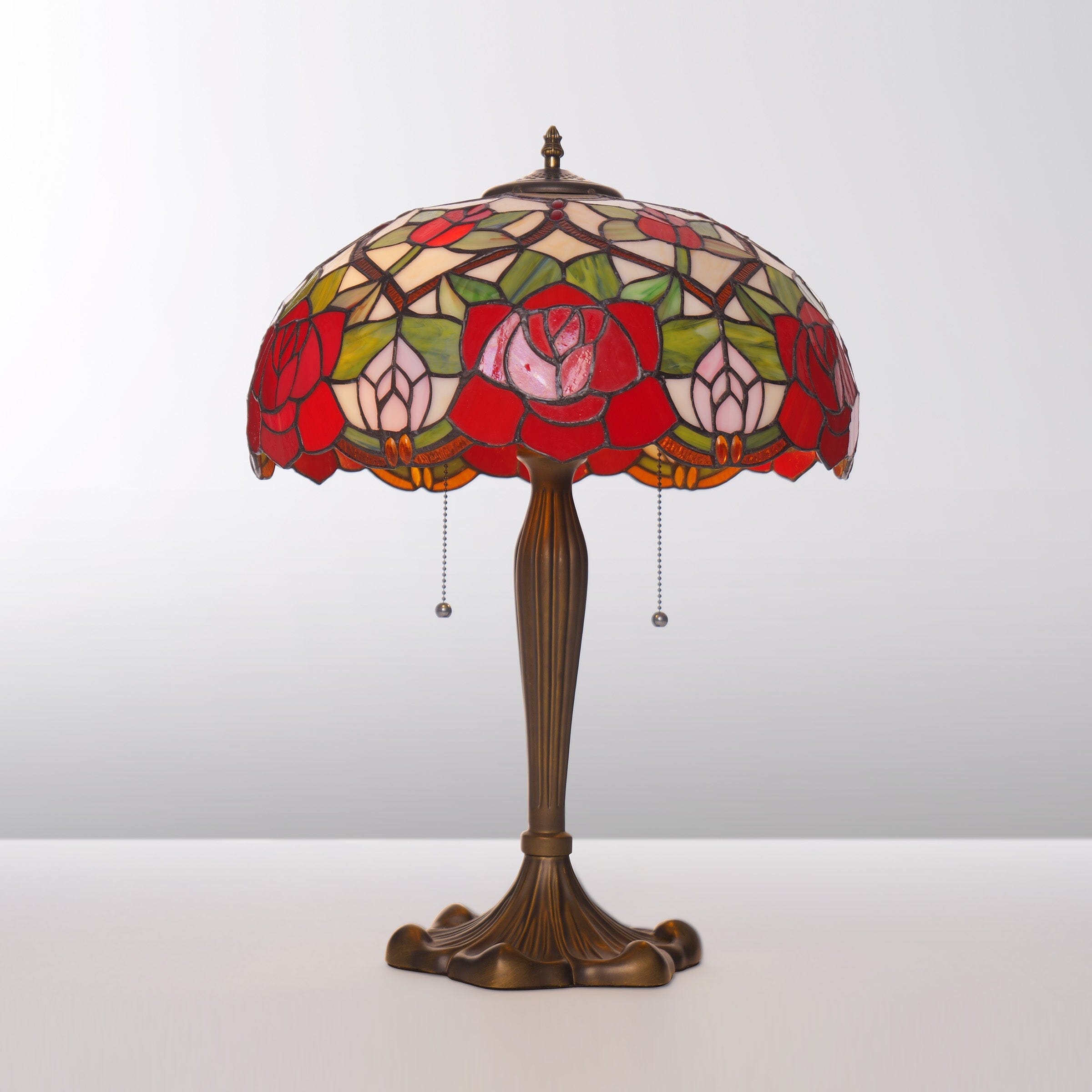 Lightsin Tiffany Table Lamp | Handcrafted Stained Glass Rose Series Lightsin UK 