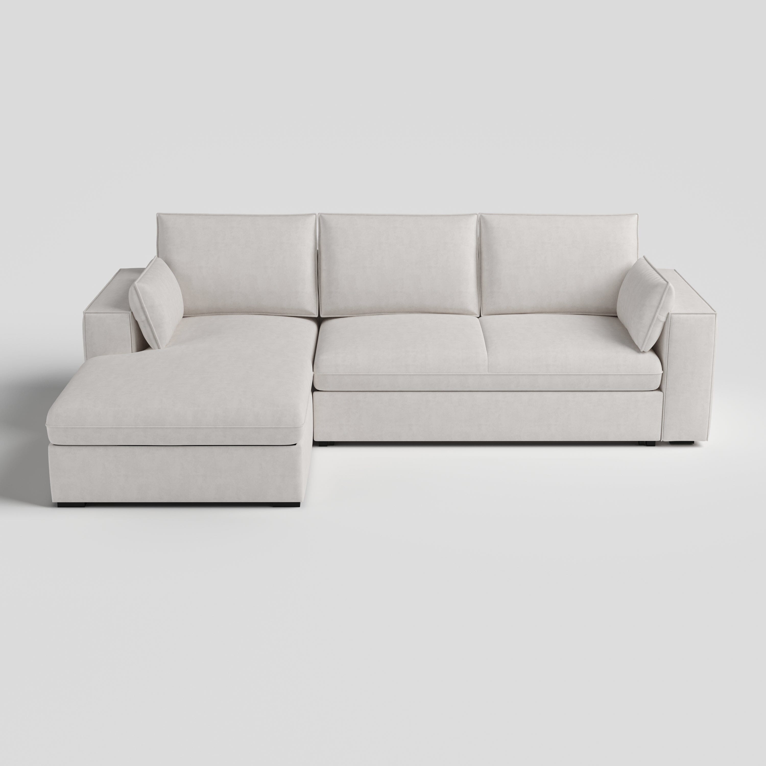 Cottonfy Creamy Tofu Block Pullout Sofa Bed with Storage Cottonfy UK 