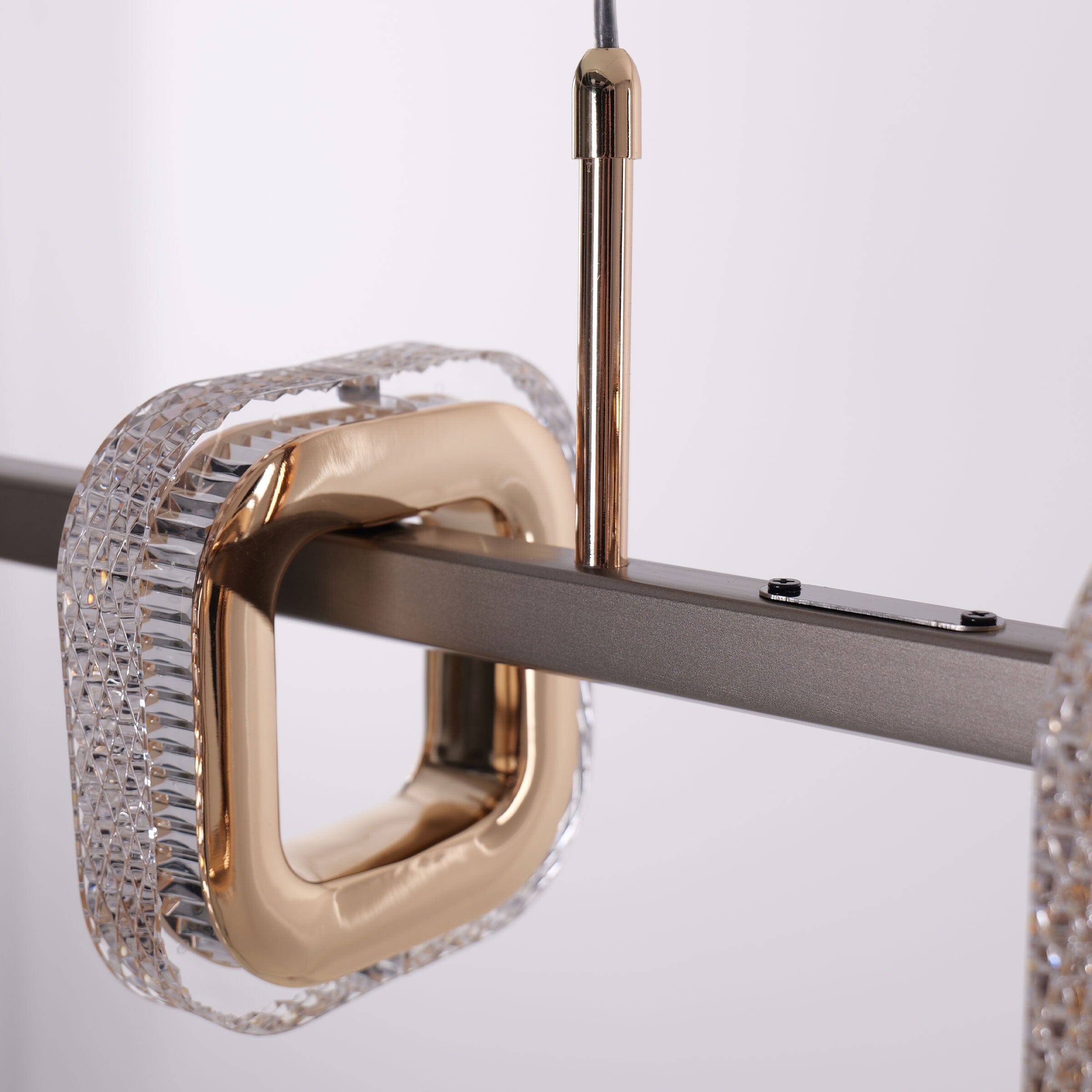Lightsin Gold Linear LED Pendant Light with Acrylic Shades Lightsin UK 