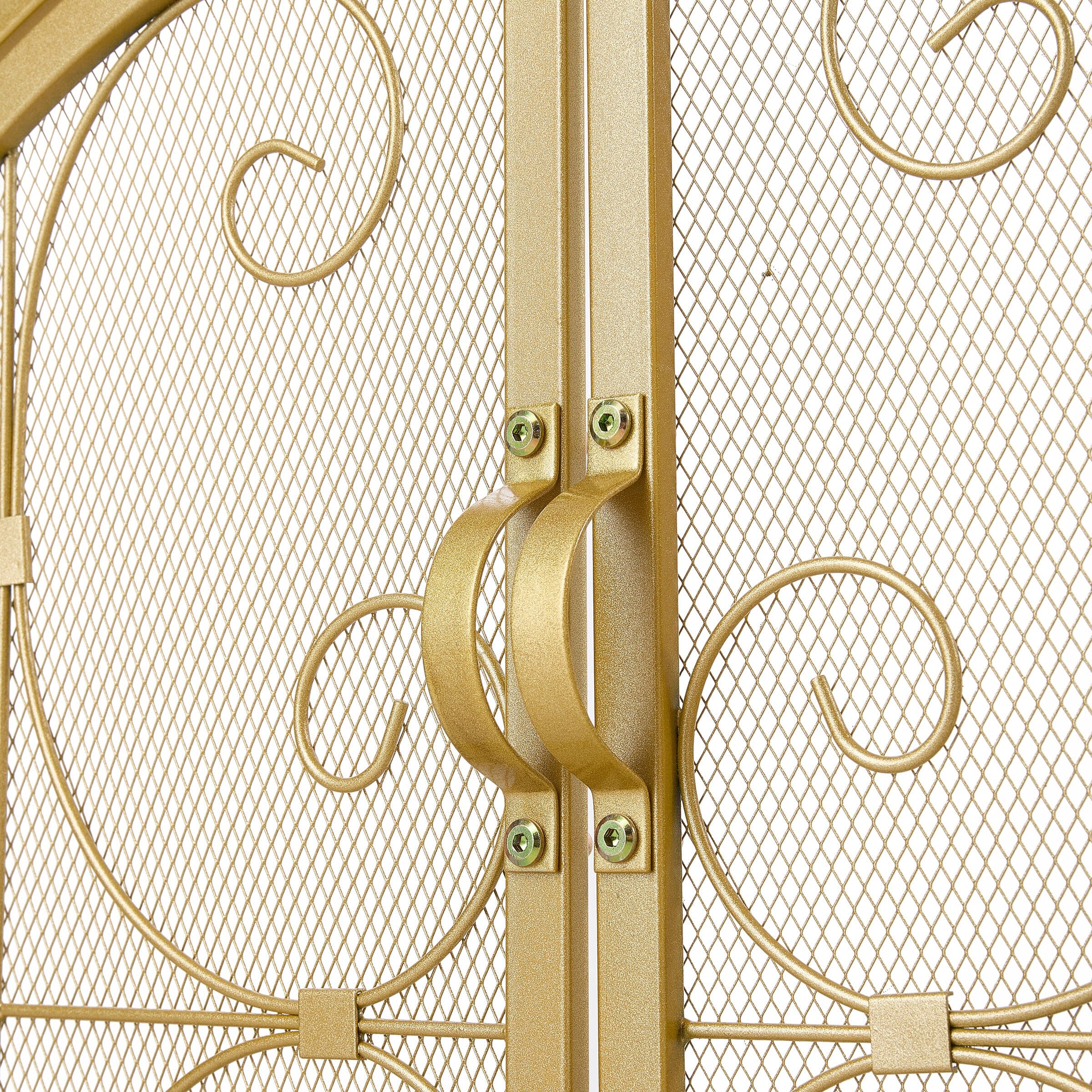 Smallbee Iron Fireplace Screen Gold Powder-Coated – 90x32x78.8cm Smallbee UK 
