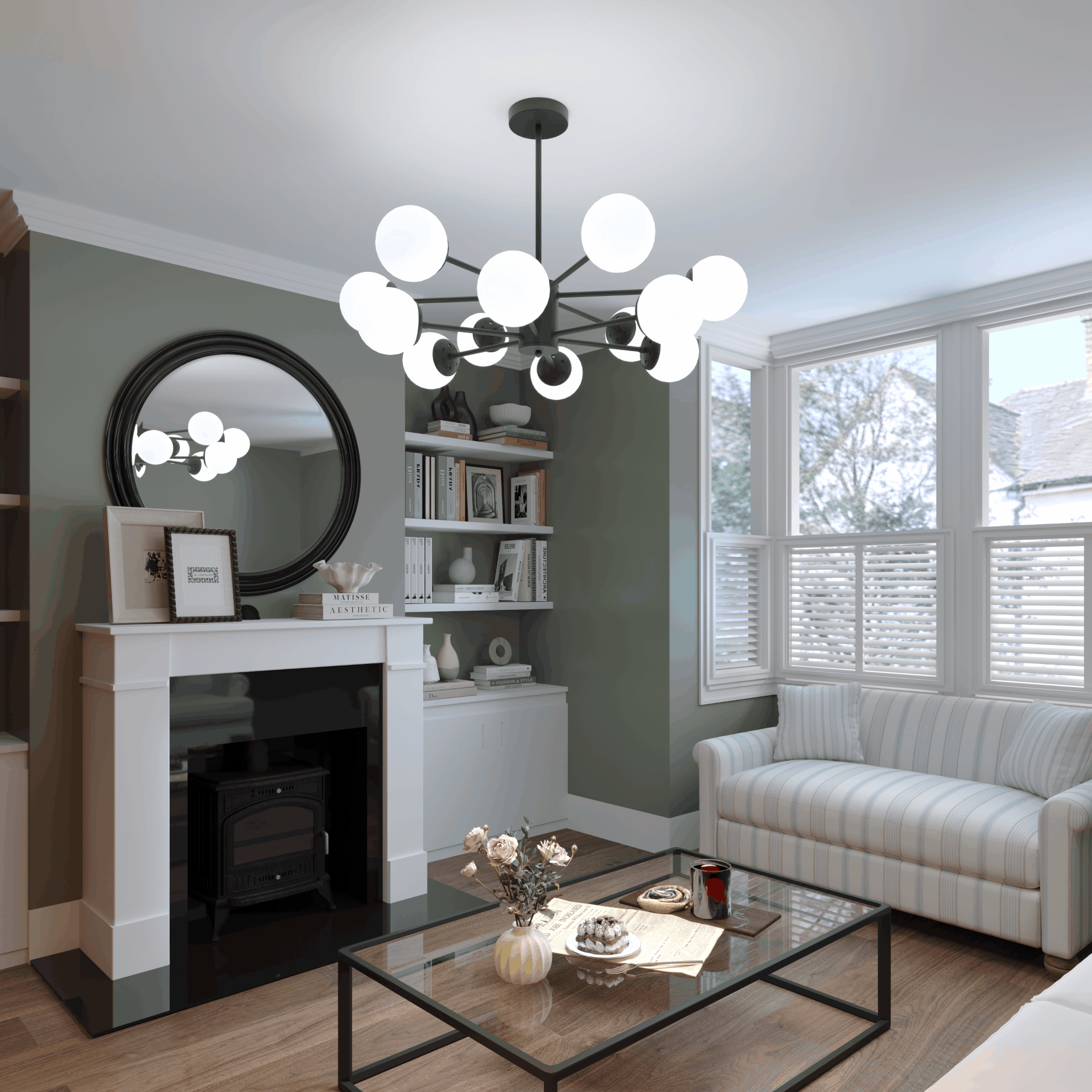 Lightsin Cumulus - Modern Metal Chandelier Tubular Design Chandelier with LED White Shade Lightsin UK 