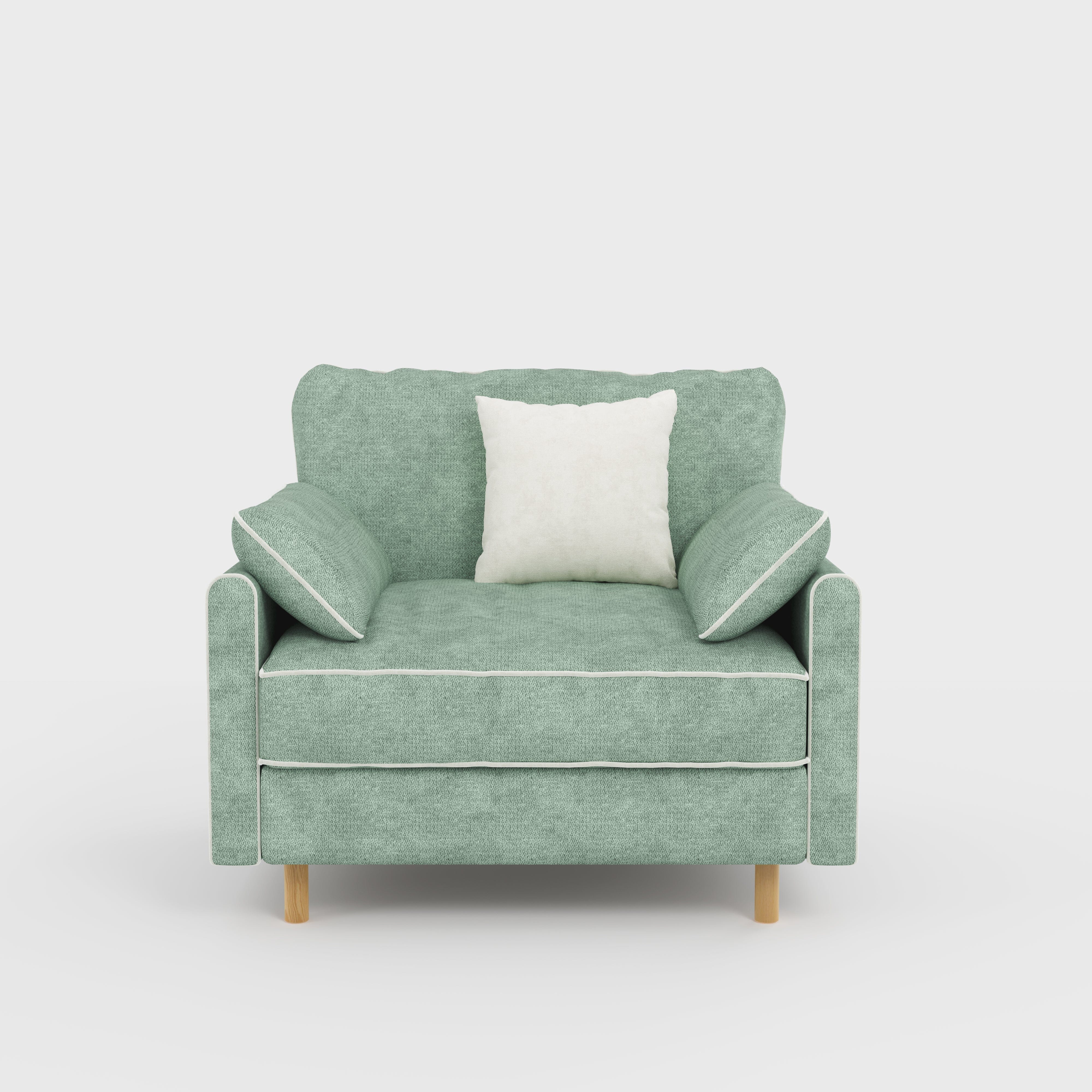 Cotton Linen Detachable Modular Sofa with Fringed Trim Cottonfy UK Single (without Fringed Trim) Mint Green Pre-Order