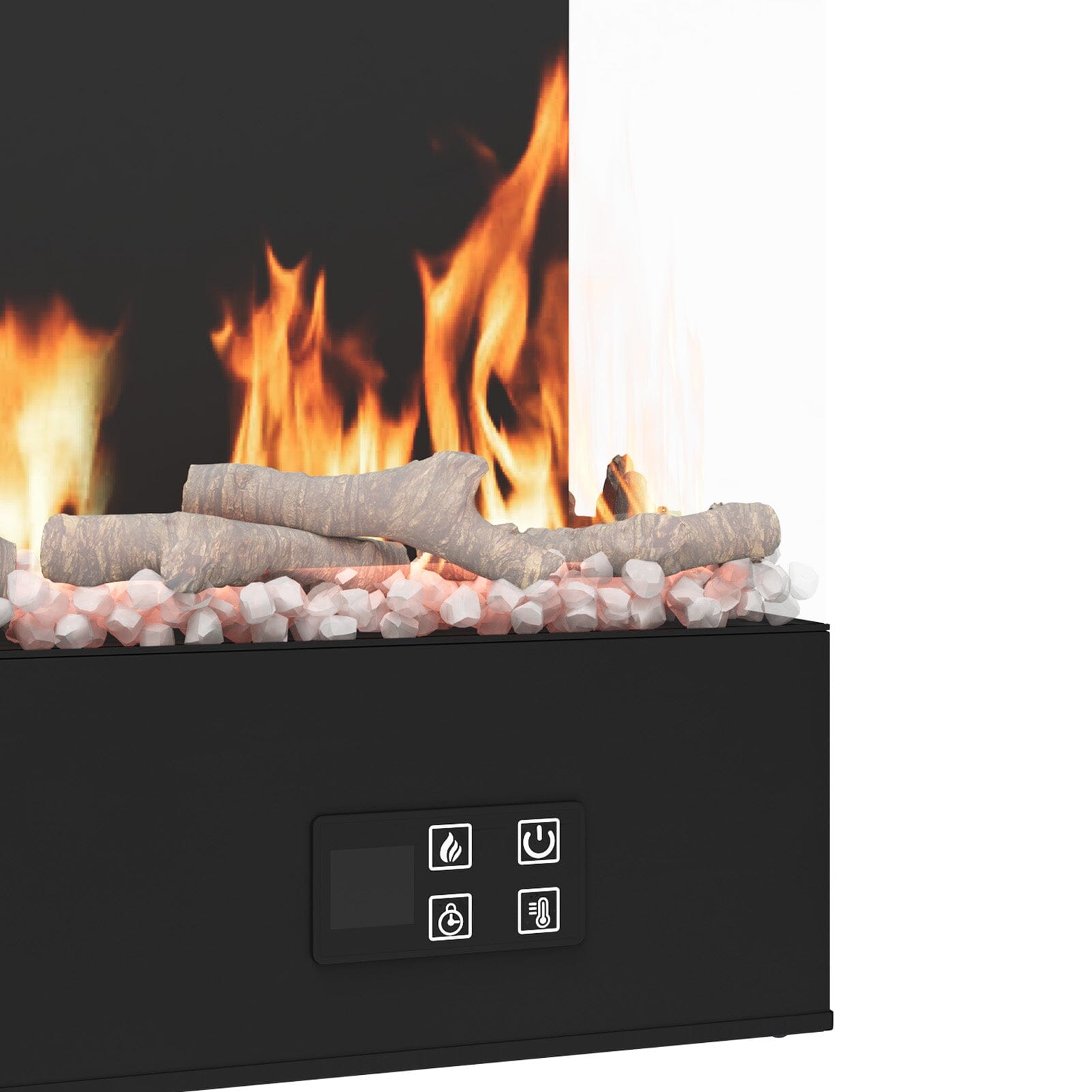 Smallbee 117cm/150cm L-Shaped Electric Fireplace – WiFi Control, LED Display, Resin Logs & Crystal Stones with Heating Smallbee UK 