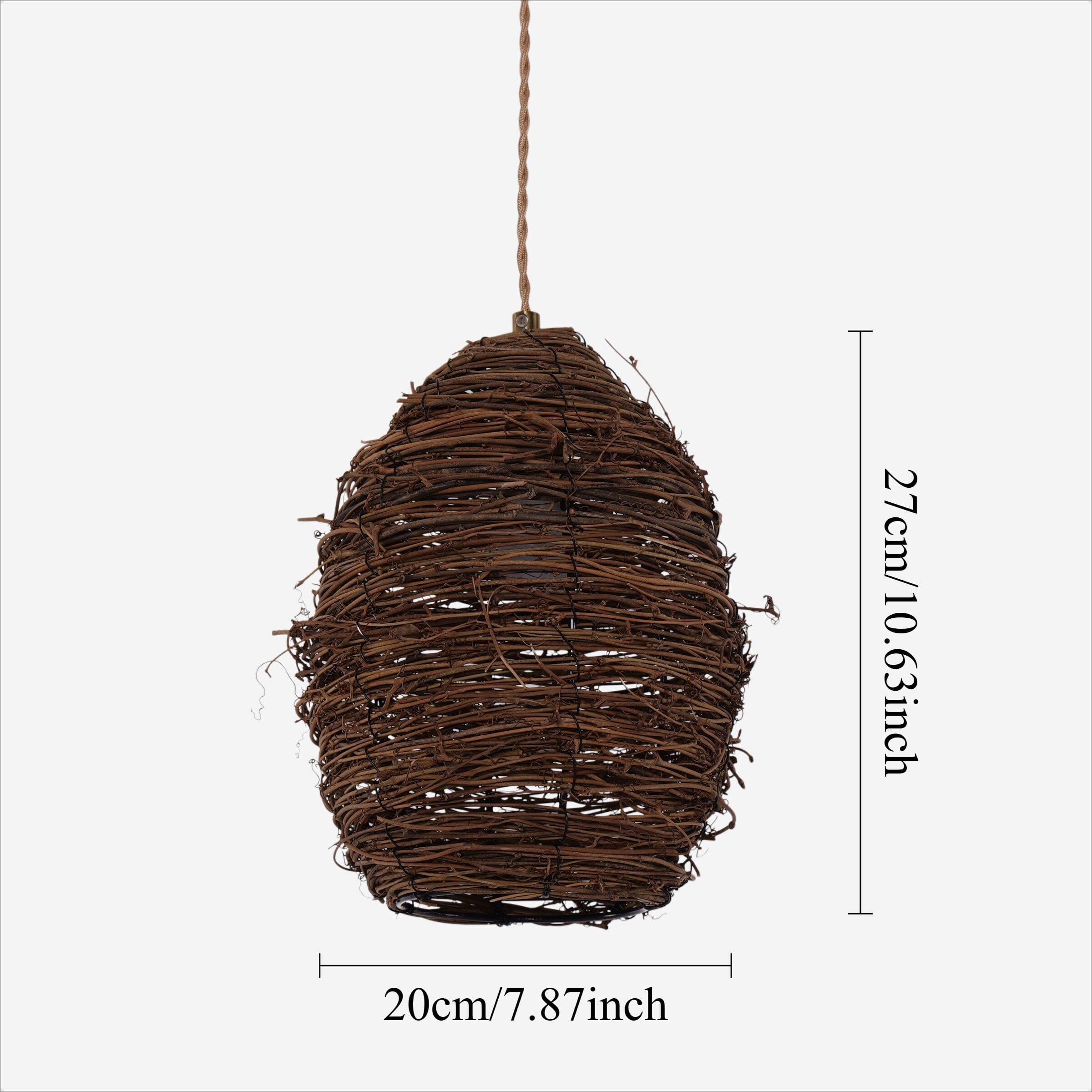 Lightsin Handcrafted Rustic Woven Rattan and Iron Pendant Light Lightsin UK 