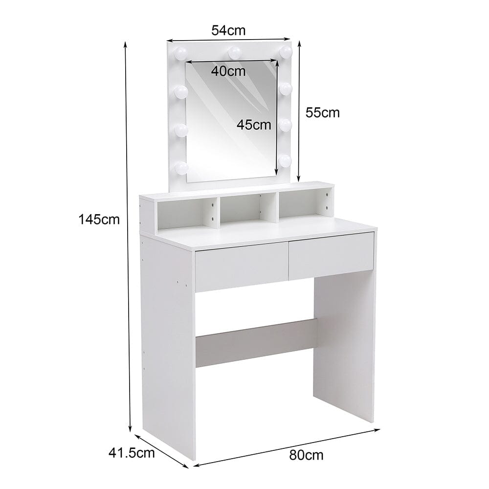145cm H Makeup Dressing Table with Lighted Mirror Dressing Tables Living and Home 