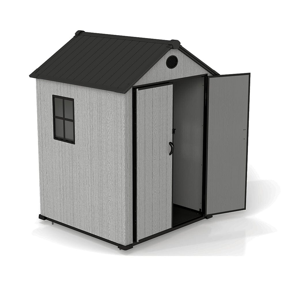 6'x8'ft/8'x8'ft/8'x12'ft/8'x16'ft Gray Wood Grain Plastic Tool Shed Living and Home 