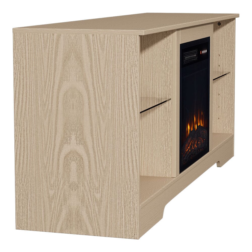 Wood Grain Fireplace Cabinet with 18inch Electric Fire | Touchscreen-enabled & remote-controlled Living and Home 