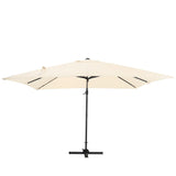 300cm Wide Garden Parasol Outdoor Hanging UV Resistant and Waterproof Umbrella for Patio Parasols Living and Home Parasol + Cross Base Beige 