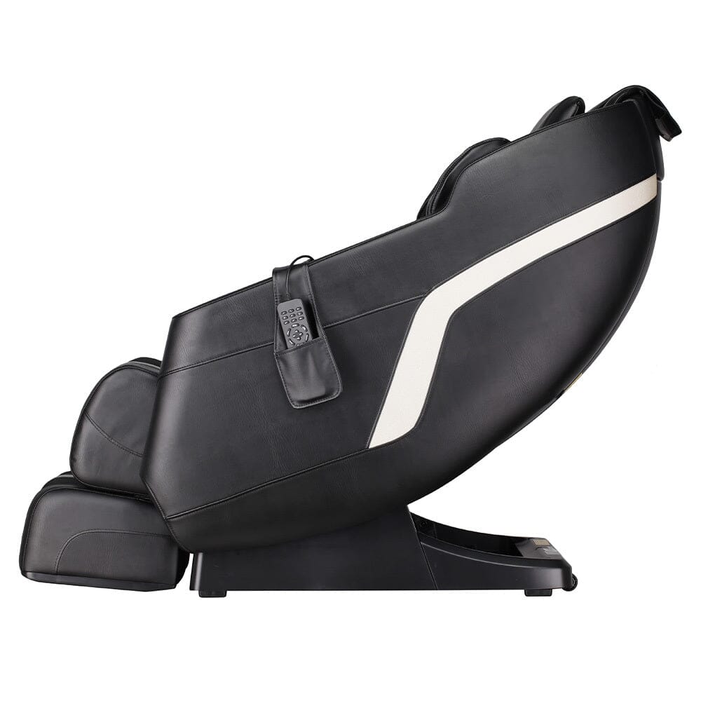 135.9cm D Real Relax Black Faux Leather Massage Chair with 6 Pre-Set Auto Modes Message Chairs Living and Home 