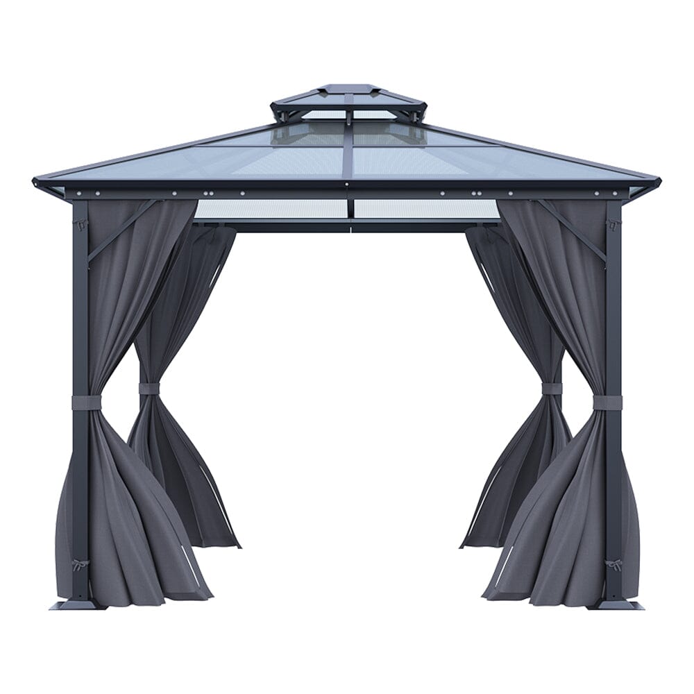 3*3*2.7m Half Iron Half Aluminium Double-top Sun Canopy with Surround Fabric Living and Home 