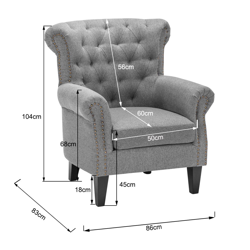 Linen Wingback Scroll Armchair Wingback Chairs Living and Home 