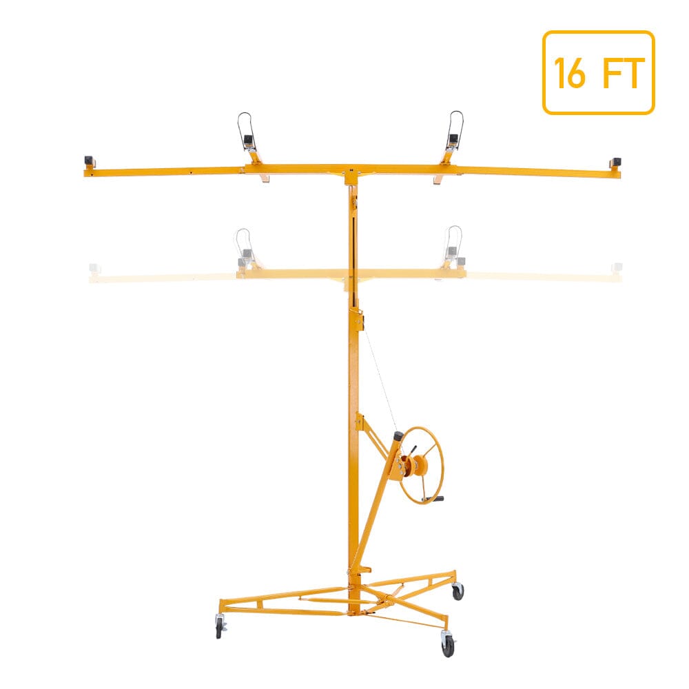 11/16ft Yellow Drywall Lifter with Rolling Casters Panel Hoist Living and Home 