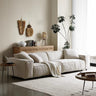 Cottonfy Elegant Linen Tofu Block Fabric Down Sofa Cottonfy UK 3 Seater Full-Paid 