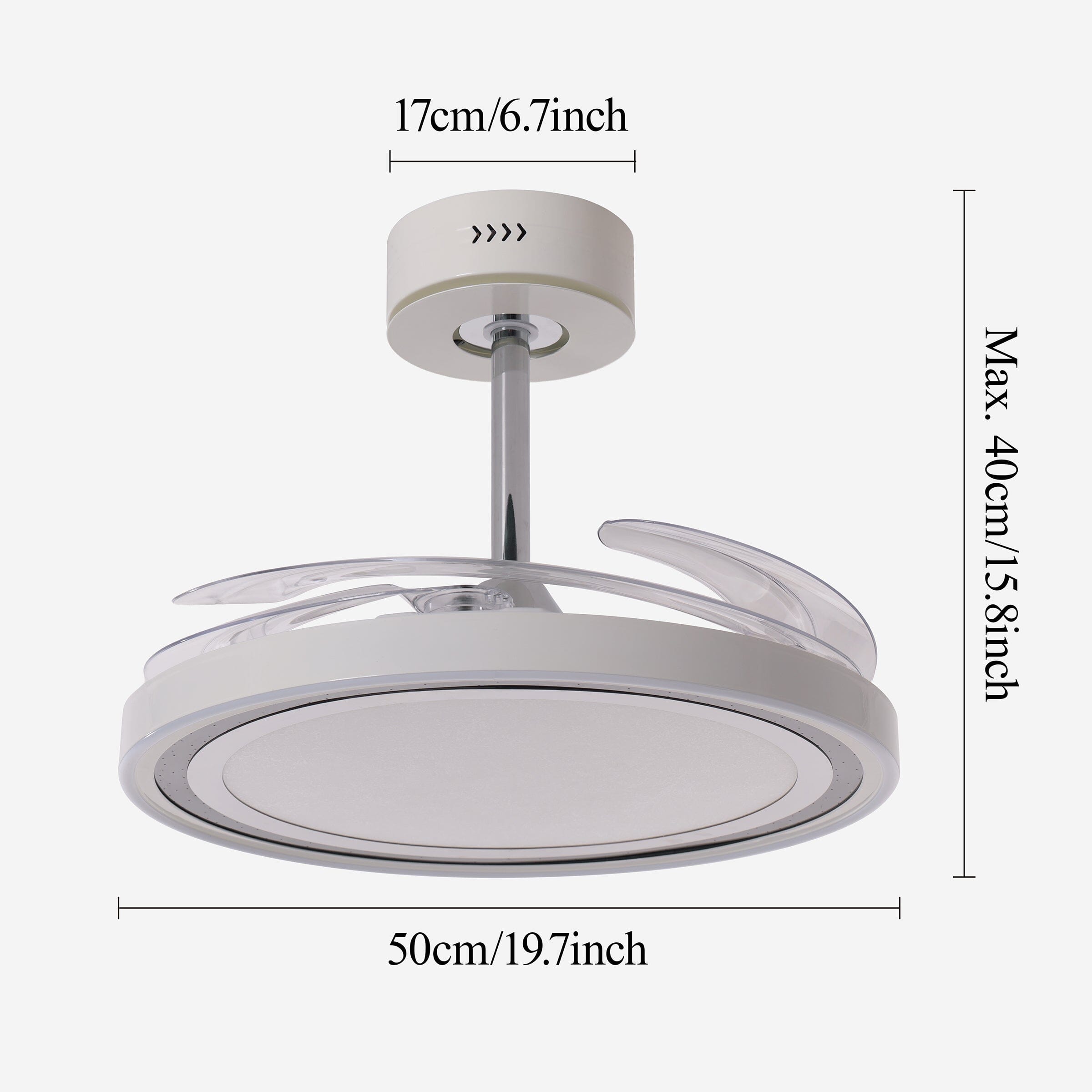 White 48 Inch Reversible LED Ceiling Fan Light with Remote Lightsin UK 