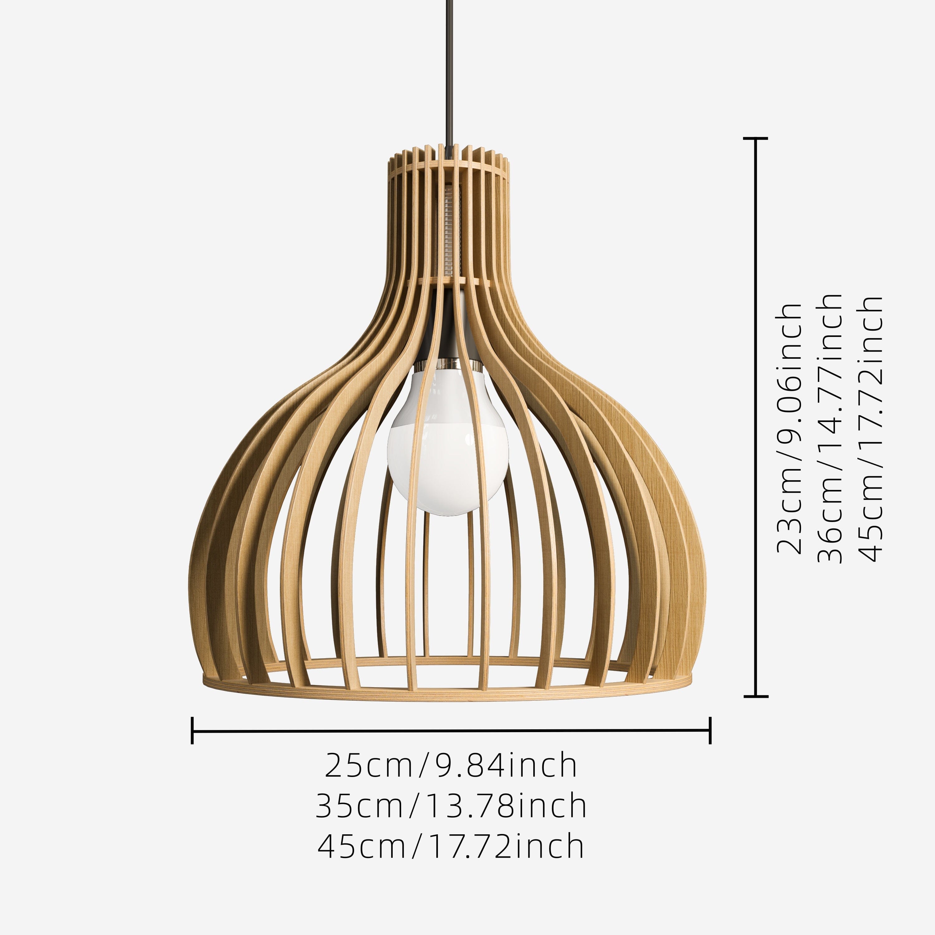 Lightsin Shadome-Nordic Wooden Cage Hanging Pendant Light Lightsin UK 