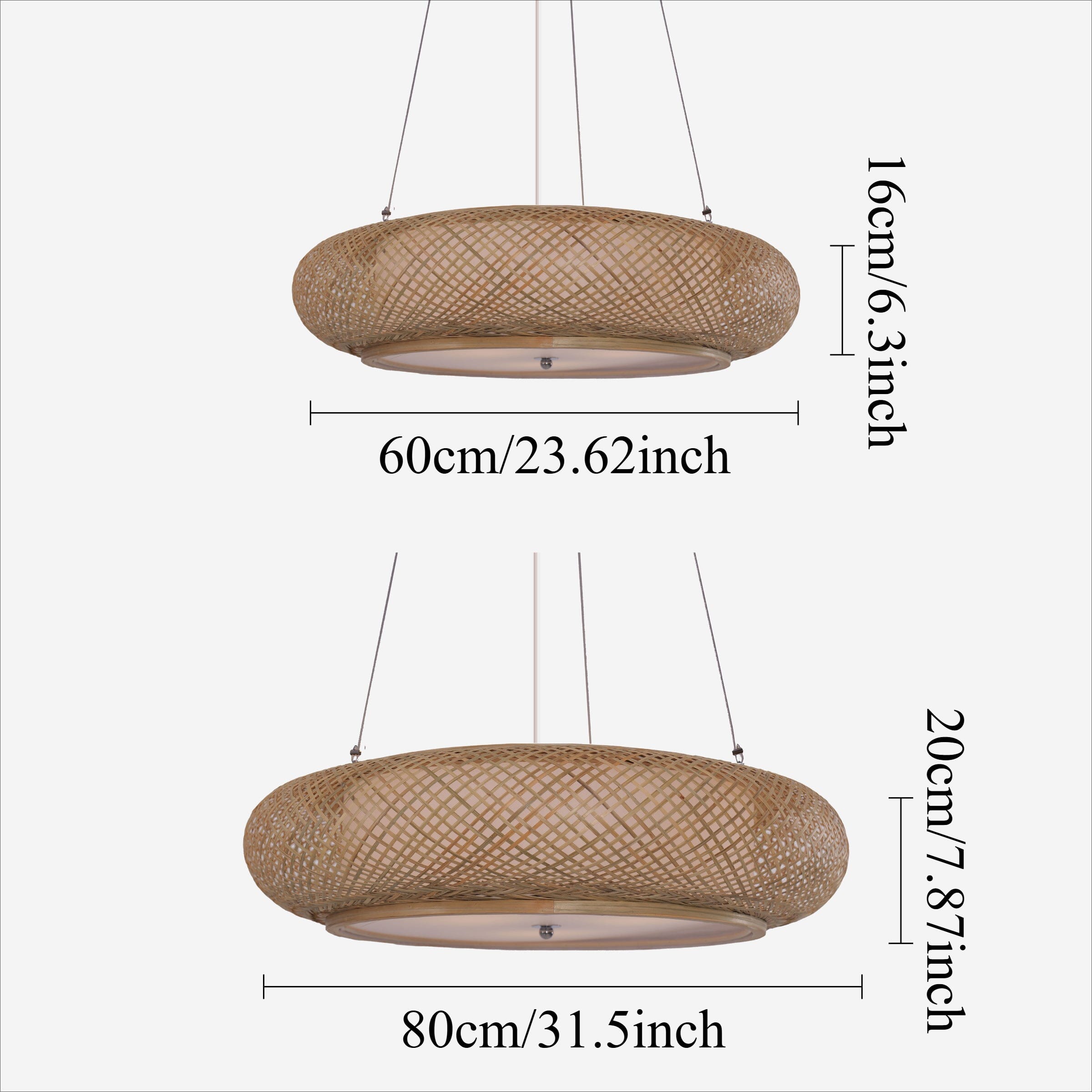 Lightsin Lutta-Handwoven Bamboo Pendant Light for Kitchen Island or Living Room Lightsin UK 