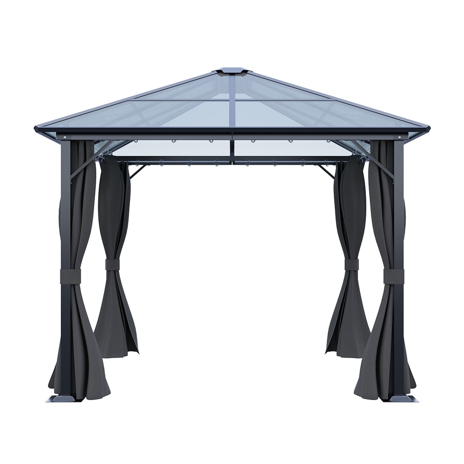 3*3*2.6m Dark Grey Single-roof Sunshade Canopy with Surrounding Fabric Living and Home 