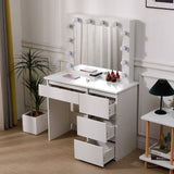 43cm D Hollywood Dressing Table with Large Lighted Mirror Dressing Tables Living and Home 