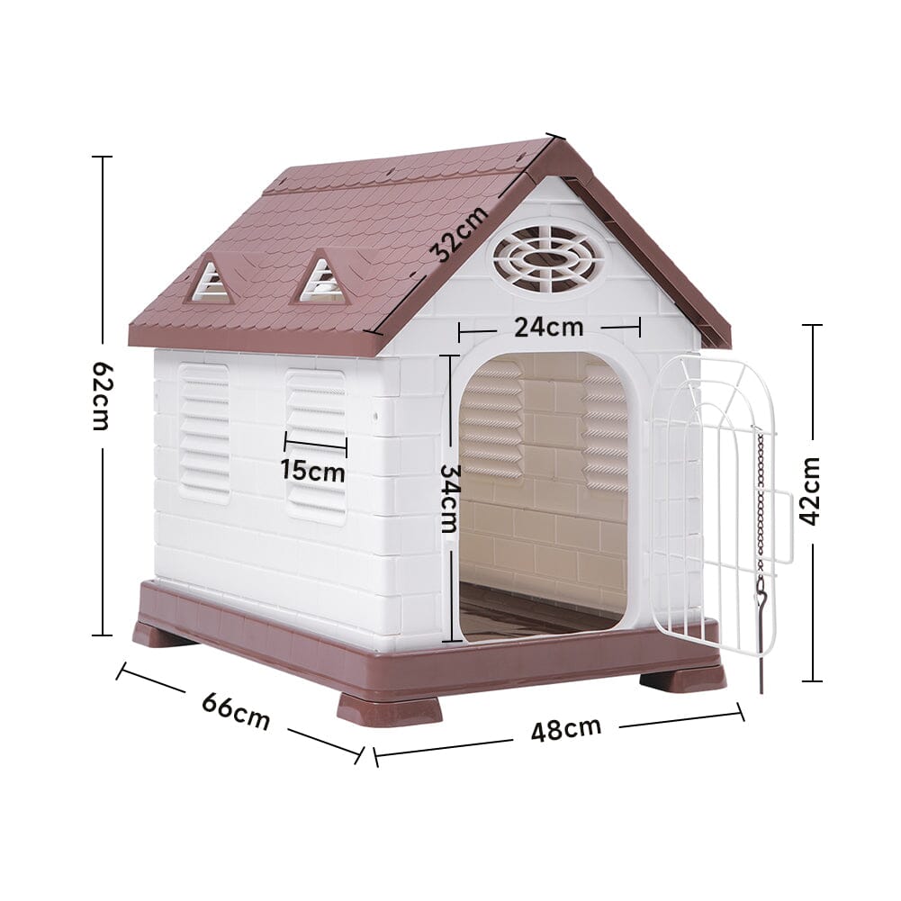 48cm W Elevated Plastic Dog House with Wire Door Dog Houses Living and Home 