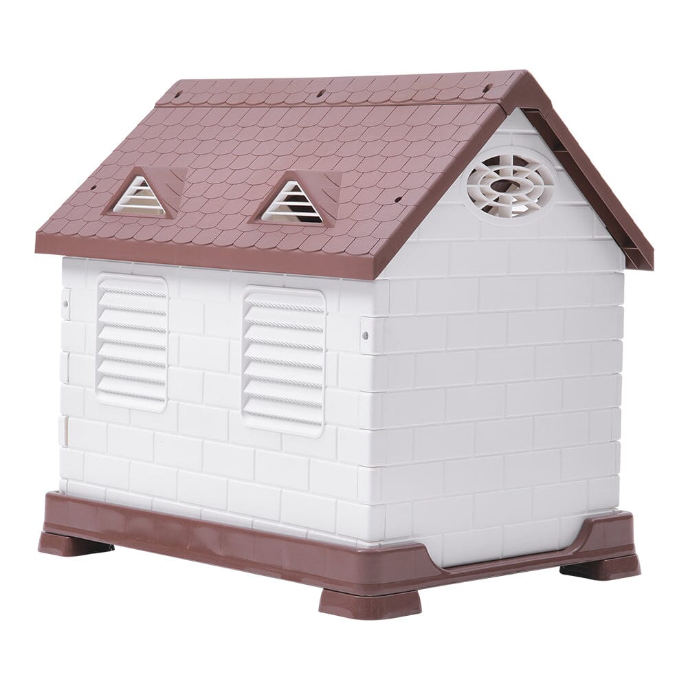 48cm W Elevated Plastic Dog House with Wire Door Dog Houses Living and Home 