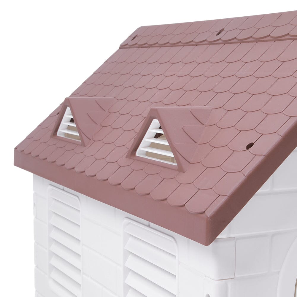 48cm W Elevated Plastic Dog House with Wire Door Dog Houses Living and Home 