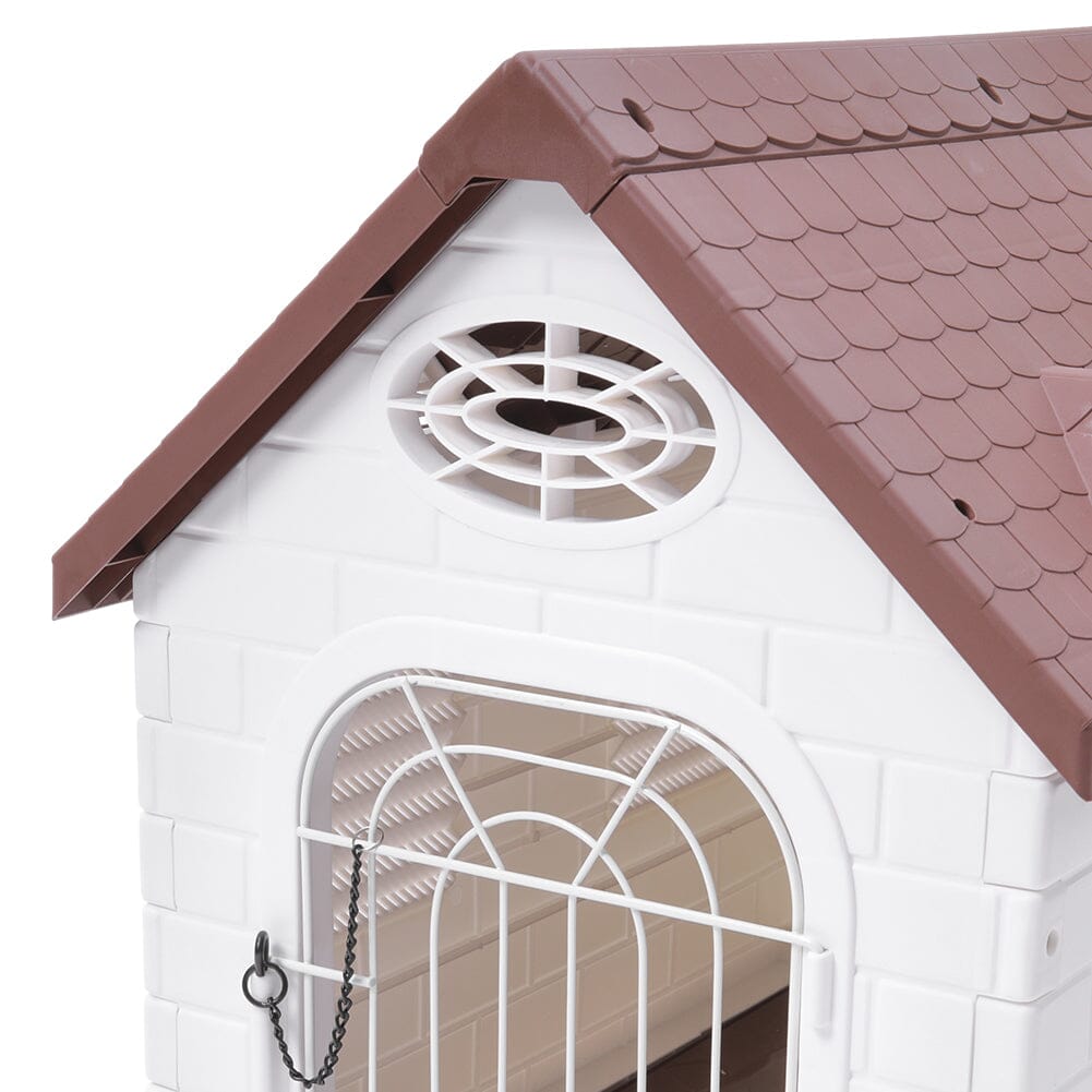 48cm W Elevated Plastic Dog House with Wire Door Dog Houses Living and Home 
