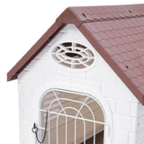48cm W Elevated Plastic Dog House with Wire Door Dog Houses Living and Home 
