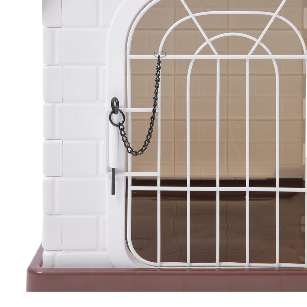 48cm W Elevated Plastic Dog House with Wire Door Dog Houses Living and Home 