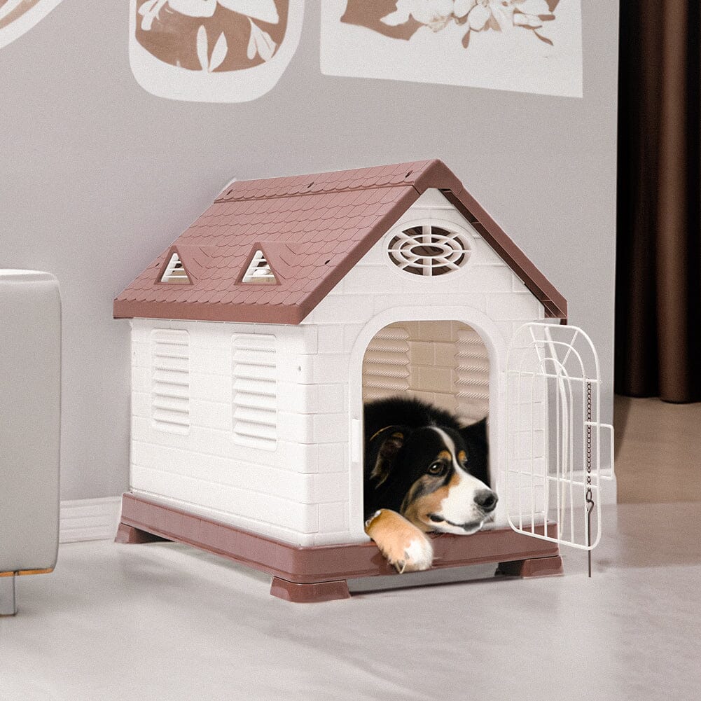 48cm W Elevated Plastic Dog House with Wire Door Living and Home