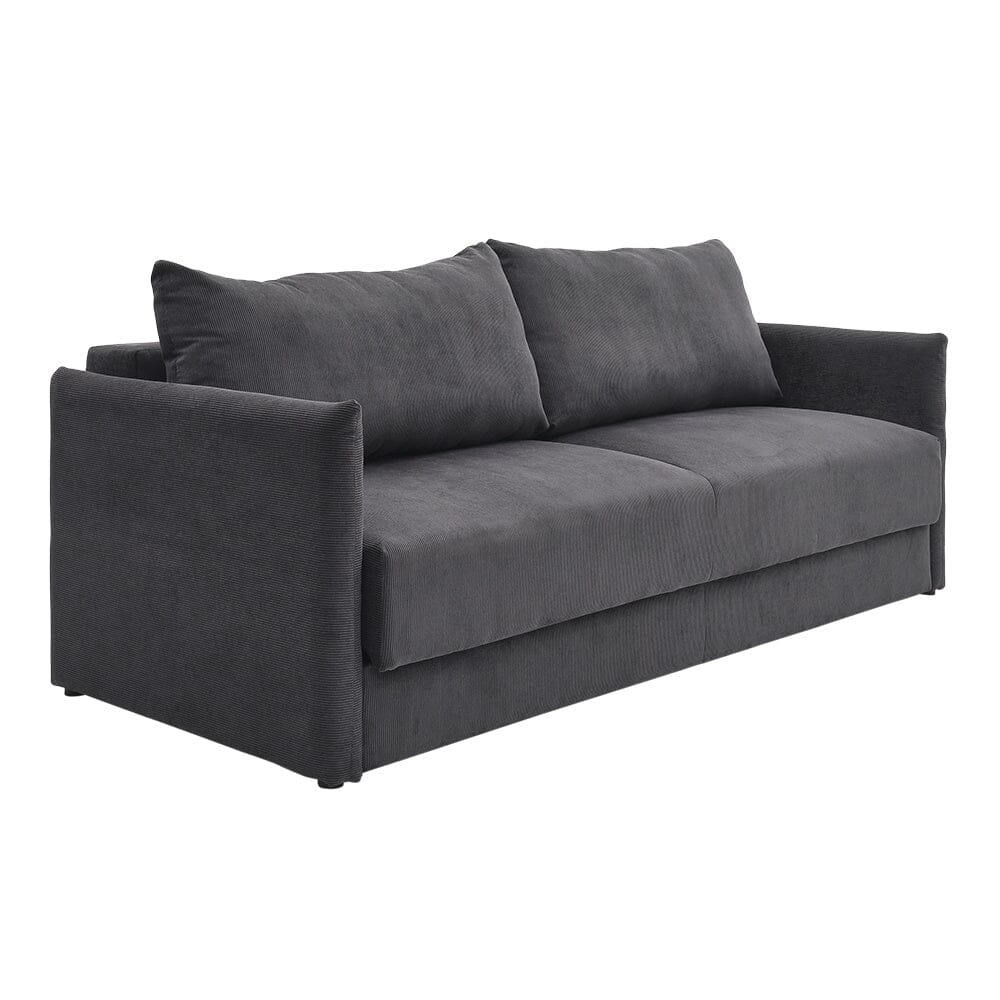 Grey 3-Seater Sleeper Sofa Bed polyester/corduroy Living and Home 