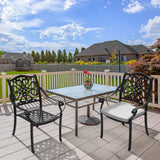 4Pcs Aluminum Outdoor Patio Dining Armchair with Thick Cushions Patio Side Chairs Living and Home 