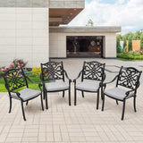 4Pcs Aluminum Outdoor Patio Dining Armchair with Thick Cushions Patio Side Chairs Living and Home 