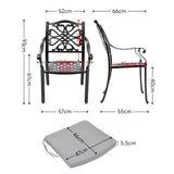 4Pcs Aluminum Outdoor Patio Dining Armchair with Thick Cushions Patio Side Chairs Living and Home 