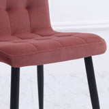 44 cm Height Set of 4 Tufted Modern Armless Dining Chairs with Metal Legs Dining Chairs Living and Home 