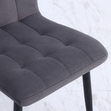 44 cm Height Set of 4 Tufted Modern Armless Dining Chairs with Metal Legs Dining Chairs Living and Home 