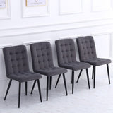 44 cm Height Set of 4 Tufted Modern Armless Dining Chairs with Metal Legs Dining Chairs Living and Home 