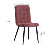 44 cm Height Set of 4 Tufted Modern Armless Dining Chairs with Metal Legs Dining Chairs Living and Home 