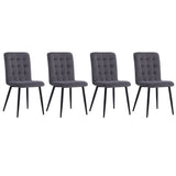 44 cm Height Set of 4 Tufted Modern Armless Dining Chairs with Metal Legs Dining Chairs Living and Home 