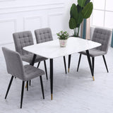 44 cm Height Set of 4 Tufted Modern Armless Dining Chairs with Metal Legs Dining Chairs Living and Home 
