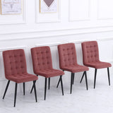 44 cm Height Set of 4 Tufted Modern Armless Dining Chairs with Metal Legs Dining Chairs Living and Home 