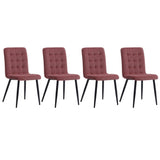 44 cm Height Set of 4 Tufted Modern Armless Dining Chairs with Metal Legs Dining Chairs Living and Home 