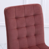 44 cm Height Set of 4 Tufted Modern Armless Dining Chairs with Metal Legs Dining Chairs Living and Home 