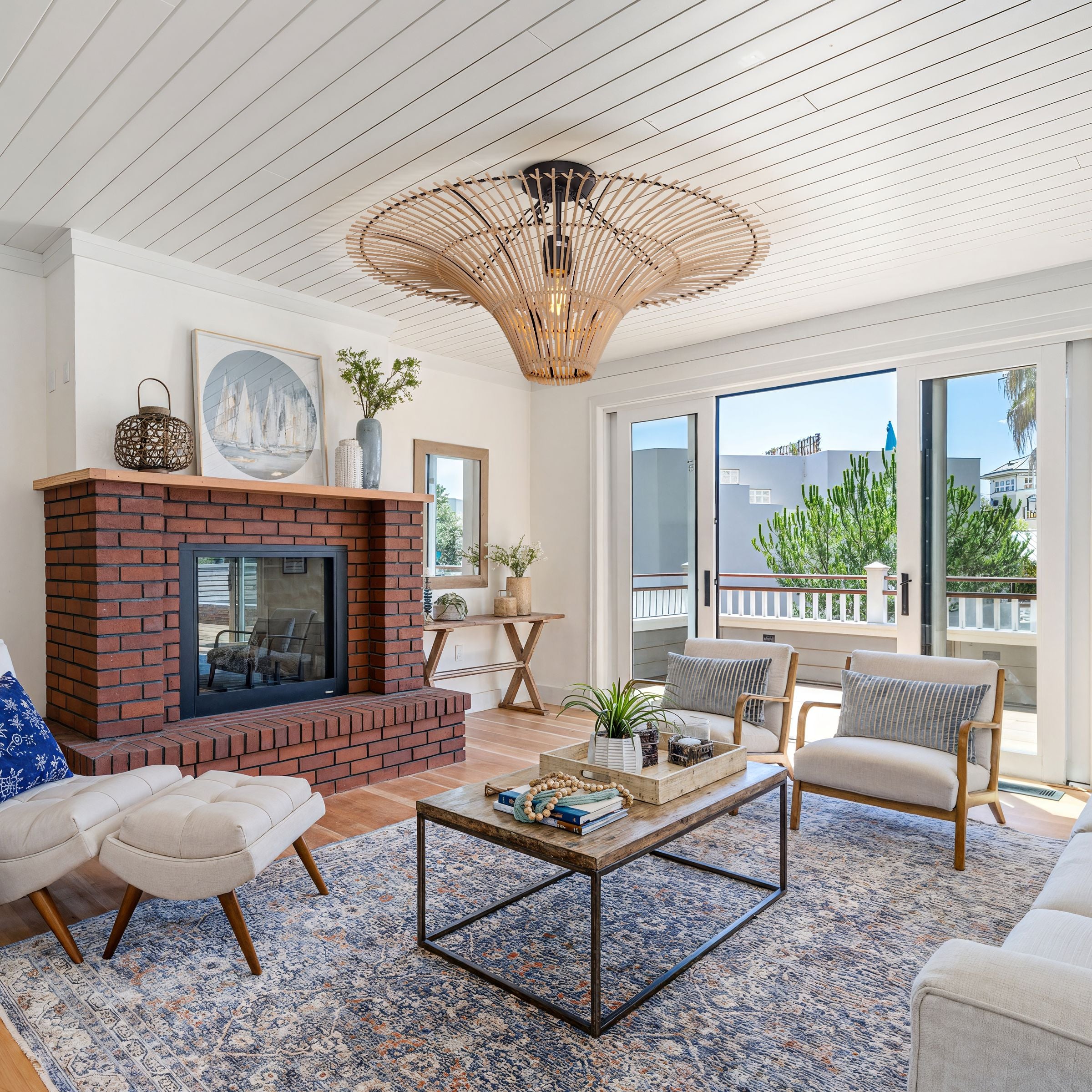 Lightsin Flying Saucer-Shaped LED Rattan Pendant Light Lightsin UK 100cm Dia×50cm H（Customized） 